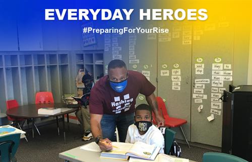Mark McClain with student in classroom 